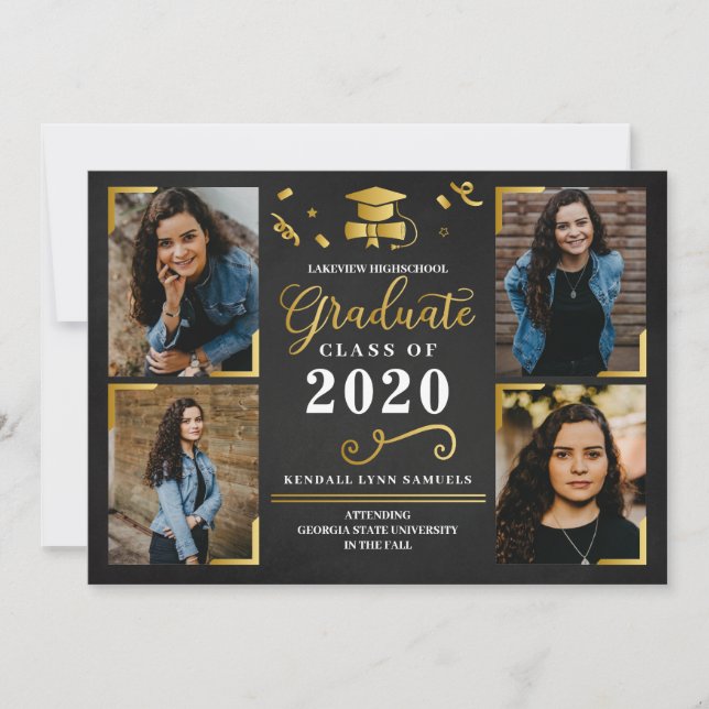 Convite para Cartão com fotos de Anúncio de Gradua (Frente)