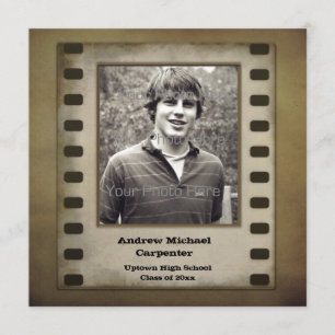 Convite para Cartão com fotos Grunge da Faixa de C