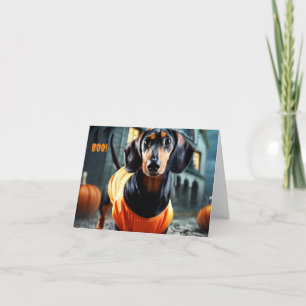 Convite para Cartão de Halloween Dachshund
