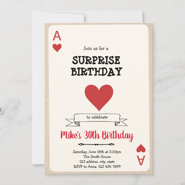 Convite para cartão de jogo Casino (Frente)