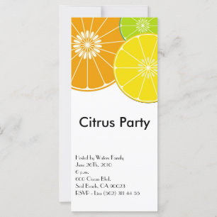 Convite para Cartão de Rack de Partido Citrus