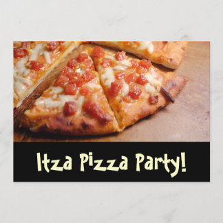 Convite para Cartão Personalizado da Pizza Party
