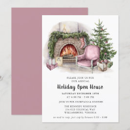 Convite para Casa Aberta de Feriado de Aquarela El