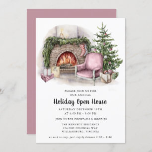 Convite para Casa Aberta de Feriado de Aquarela El