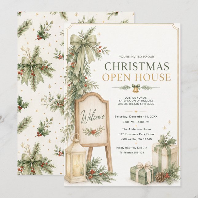 Convite para Casa Aberta de Natal (Frente/Verso)