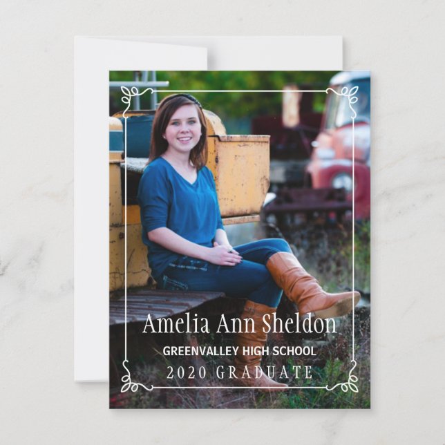 Convite para Casa Aberta para Graduação Rustic Cha (Frente)