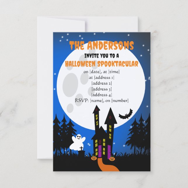 Convite para Casa Assombrada de Halloween (Frente)