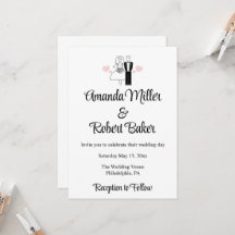 Convite para Casais de noiva e de grupo