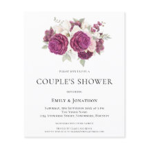 Convite para Casais Florais de Borgonha de Orçamen