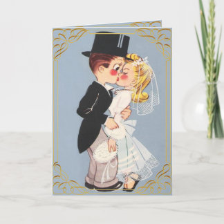 Convite para casal de cartoon bonito e rsvp