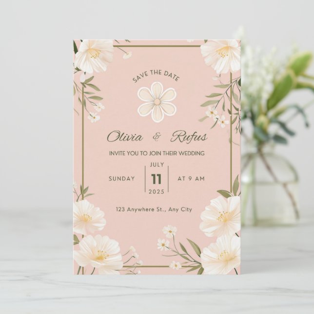 Convite para casamento (Em pé/Frente)