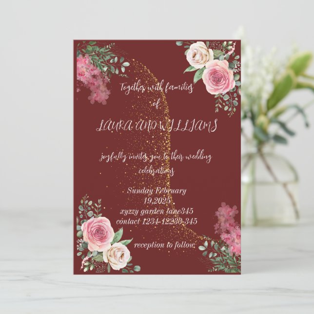 convite para casamento (Em pé/Frente)