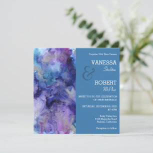 Convite para Casamento abstrato Watercolor
