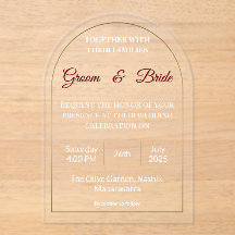 Convite para Casamento Acrílico mínimo.