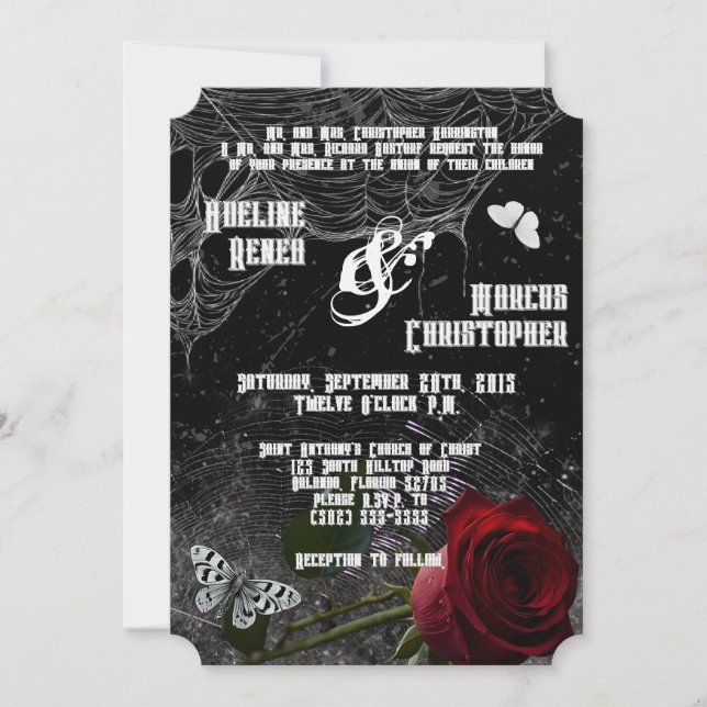 Convite para casamento Adeline Zade Meado (Frente)