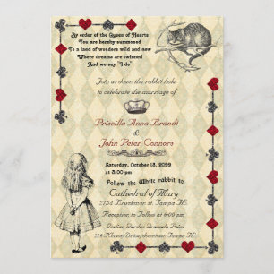 Convite para casamento "Alice no País das Maravilh