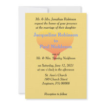 Convite para Casamento Amarelo Amarelo Amarelo Sun