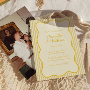 Convite para Casamento Amarelo da Manteiga Moderna