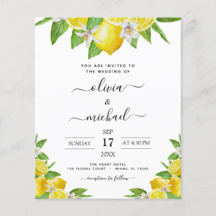 Convite para Casamento Amarelo de Limão de Orçam