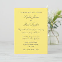 Convite para Casamento Amarelo de Manteiga Elegant