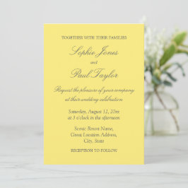 Convite para Casamento Amarelo de Manteiga Elegant