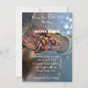 Convite para casamento ao estilo asiático moderno 