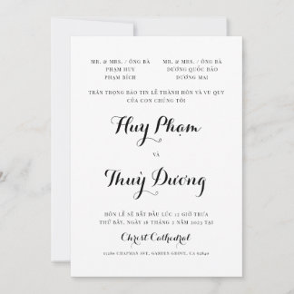 Convite para Casamento Apenas Vietnamita