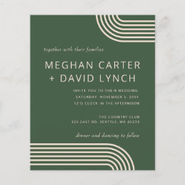 Convite para Casamento Arquivado Verde de Orçament