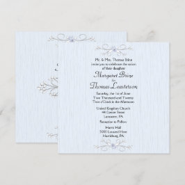 Convite para Casamento Azul 2 Delicado