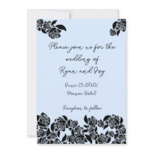 Convite para Casamento Azul Bebê