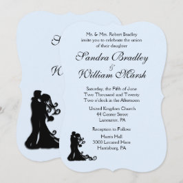 Convite para Casamento Azul de Noiva