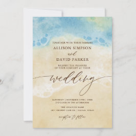 Convite para Casamento Azul de Praia da Summer Wat