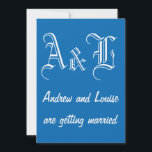 Convite para Casamento Azul e Branco<br><div class="desc">Este simples convite de casamento,  azul e branco,  deslumbrante,  serviria tanto a casamentos sofisticados e elegantes como a casamentos casuais. A cor azul deslumbrante é brilhante e ousada e também está entrando em si mesma como um tema de cor de excelente.</div>