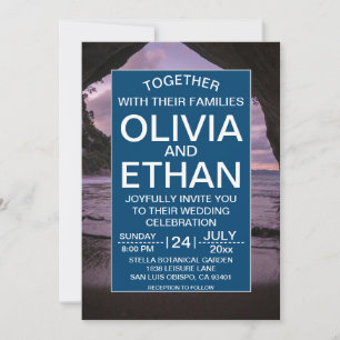 Convite para Casamento Azul marinho Praia