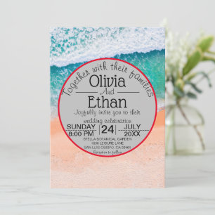 Convite para Casamento Azul marinho Praia