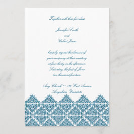 Convite para casamento azul marroquino