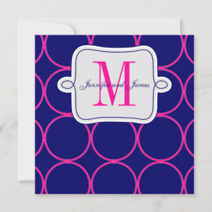 Convite para Casamento Azul Moderno do Marinho Fuc