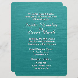 Convite para Casamento Azul Teal