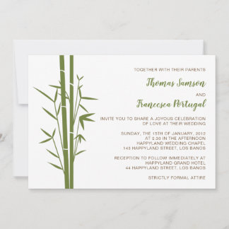 Convite para Casamento Bamboo Japonês