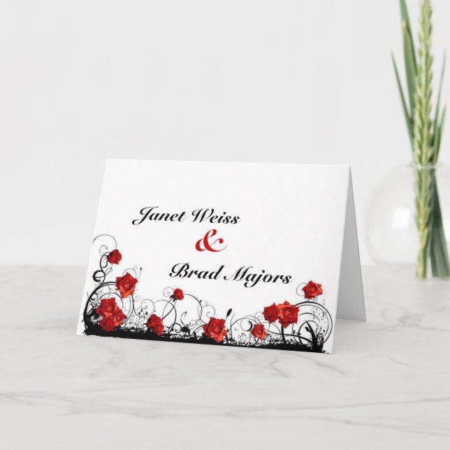 Convite para Casamento Bi-Fold de rosas (Frente)