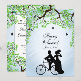 Convite para Casamento Bicicleta de Céu Azul
