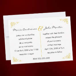 Convite para Casamento Bilíngue Espanhol