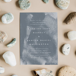 Convite para Casamento Blue Boho Watercolor