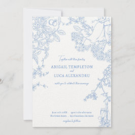 Convite para Casamento Blue Chinoiserie Toile de J