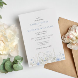 Convite para Casamento Blue Wildflower Periwinkle