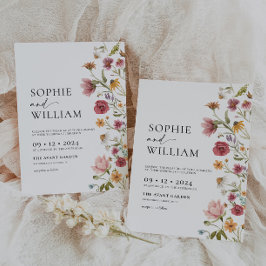 Convite para Casamento Boêmia de Flor Selvagem