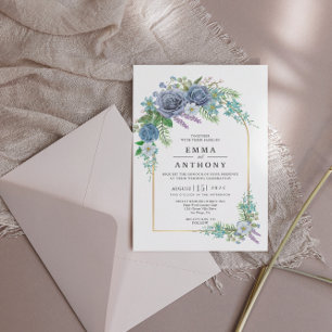 Convite para Casamento Boêmiano Elegante Watercolo