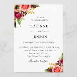 Convite para Casamento Bohemian Blooms