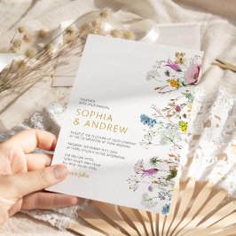 Convite para Casamento Boho Wildflower