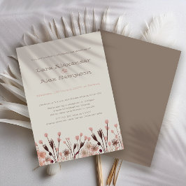 Convite para Casamento Boho Wildflower